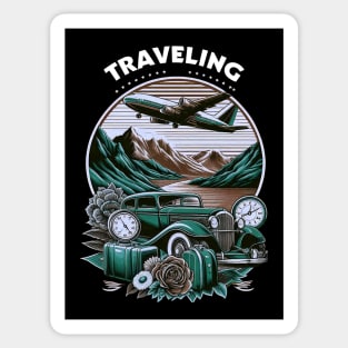 Traveling Old School Sticker